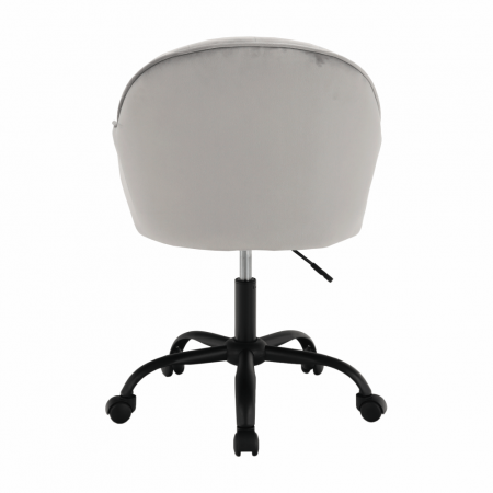 Scaun de birou, material textil din catifea gri deschis / negru, EROL [9]
