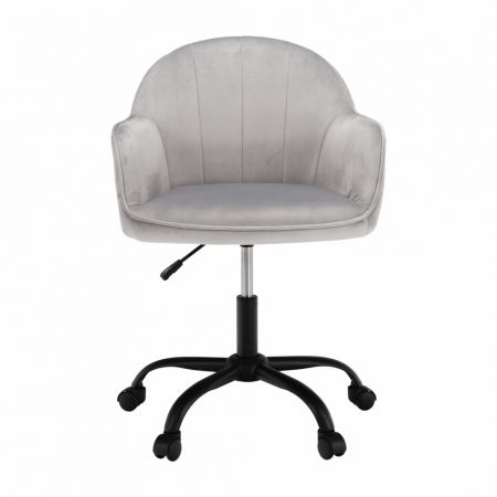 Scaun de birou, material textil din catifea gri deschis / negru, EROL [7]