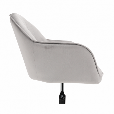 Scaun de birou, material textil din catifea gri deschis / negru, EROL [23]