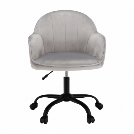 Scaun de birou, material textil din catifea gri deschis / negru, EROL [11]