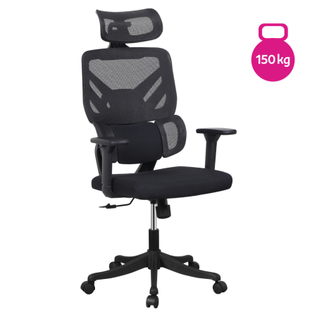 Mobilier Birou - Scaun de birou, negru/roşu, portanţă 150 kg, JANIK