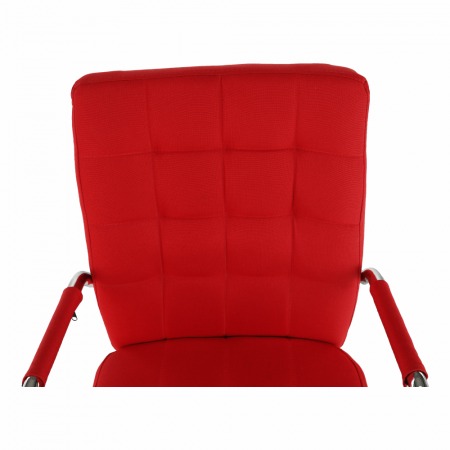 Scaun de birou, ,pe rotile , cu brate ,stofa rosie/crom , Bortis Impex [14]