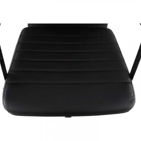 Scaun de birou, piele eco/metal, negru/crom, FARAN [9]