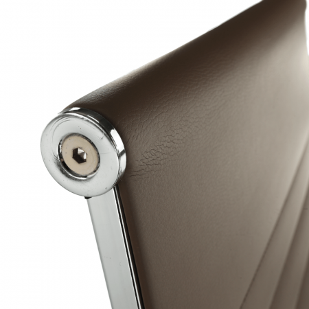 Scaun de birou, piele eco/metal, taupe/crom, FARAN [4]