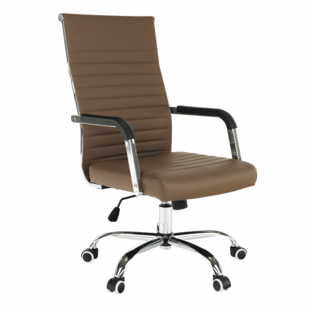 Scaune Birou - Scaun de birou, piele eco/metal, taupe/crom, FARAN