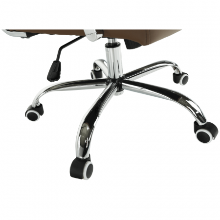 Scaun de birou, piele eco/metal, taupe/crom, FARAN [9]