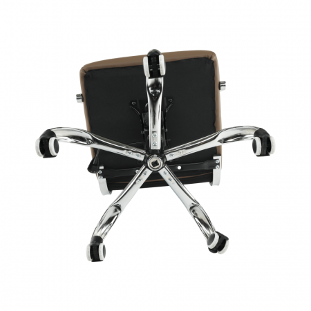 Scaun de birou, piele eco/metal, taupe/crom, FARAN [5]