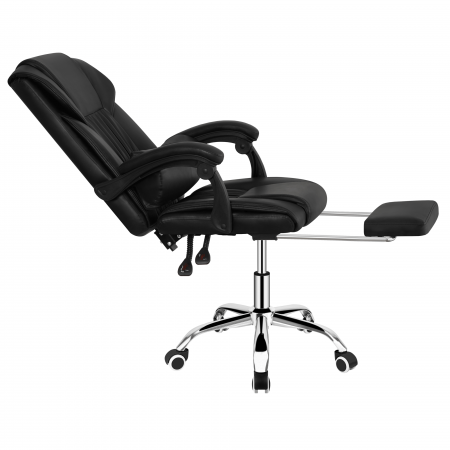 Scaun de birou, piele eco neagră, ARNAUD 2 NEW [6]
