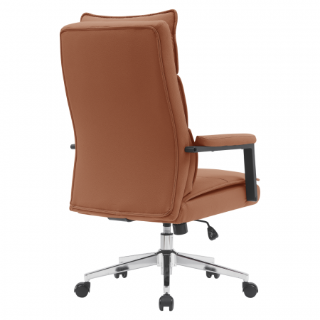 Scaun de birou, piele ecologică maro camel/crom, KAHIL [3]