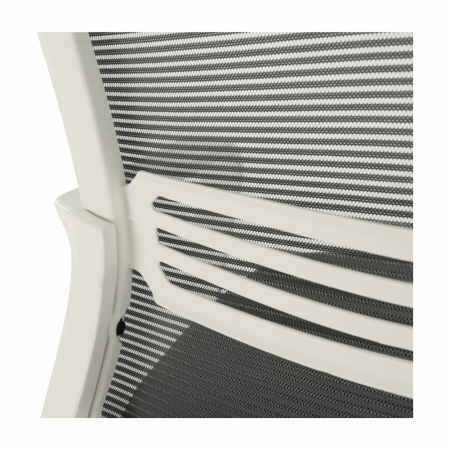 Scaun de birou, plasă gri/ material negru / plastic alb, APOLO 2 NEW [7]