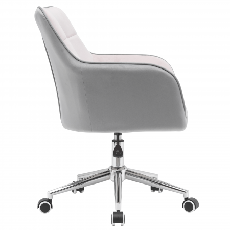 Scaun de birou, ţesătură de catifea roz/gri, FELTON NEW [2]