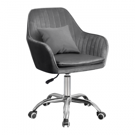 Mobilier Birou - Scaun de birou, ţesătură gri Velvet/crom, KLIAN
