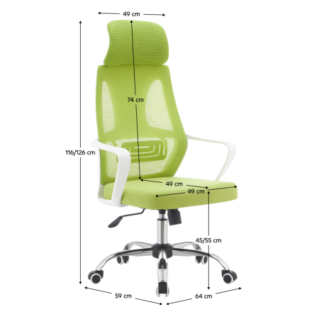 Scaun de birou, verde/alb/crom, TAXIS 2 NEW [1]