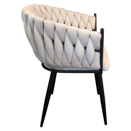 Scaun de bucătărie, bej deschis ţesătură velvet/negru, BLER [4]