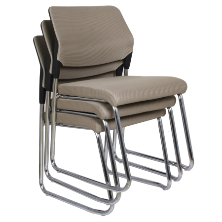 Scaun de conferinţă, maro deschis/crom, KLEDI [1]