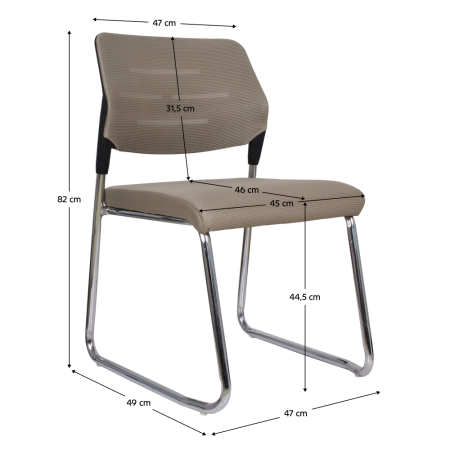 Scaun de conferinţă, maro deschis/crom, KLEDI [8]