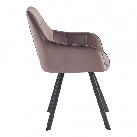 Scaun de design, gri-maronie Velvet/negru, PETIN [3]