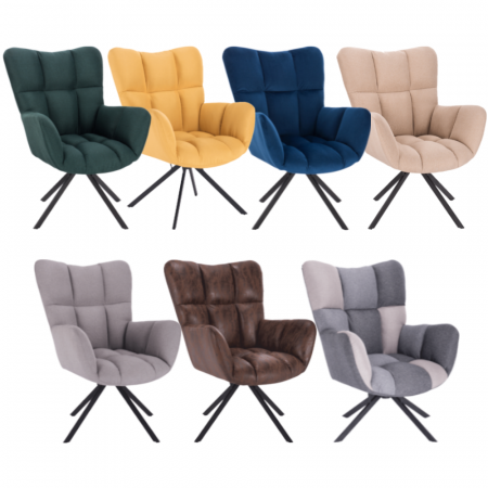 Scaun de design, ţesătură albastră, KOMODO [3]