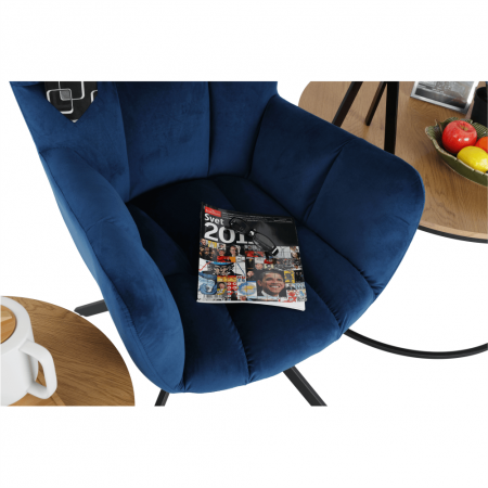 Scaun de design, ţesătură albastră, KOMODO [4]