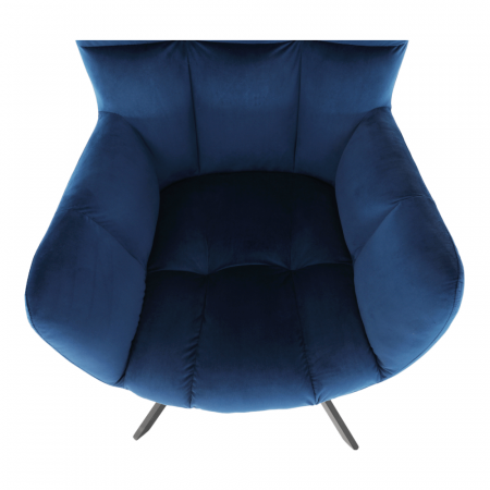 Scaun de design, ţesătură albastră, KOMODO [17]