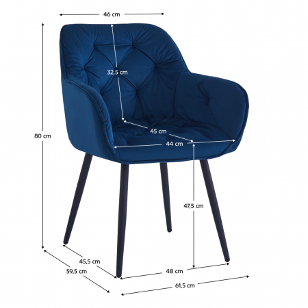 Scaun de design, ţesătură Velvet albastru, FEDRIS NEW [5]