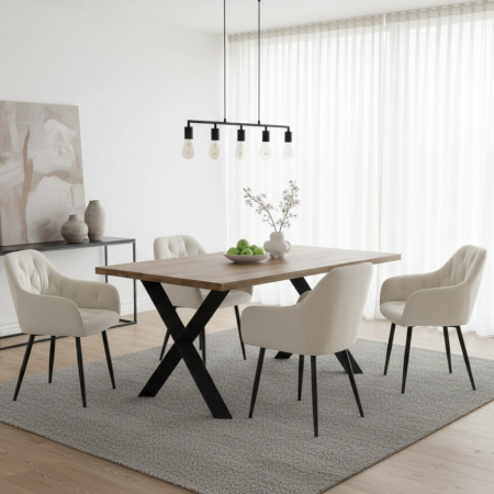 Scaun de design, ţesătură Velvet bej, FEDRIS 2 NEW [1]