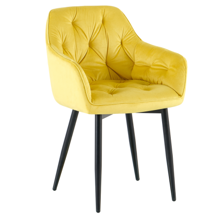 Scaune living/dining - Scaun de design, ţesătură Velvet galben, FEDRIS 2 NEW