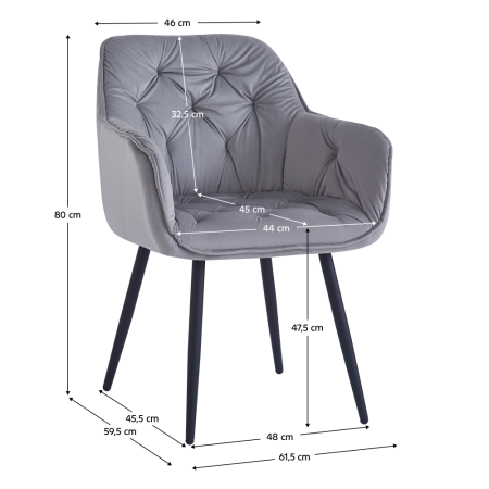 Scaun de design, ţesătură Velvet gri deschis, FEDRIS 2 NEW [5]