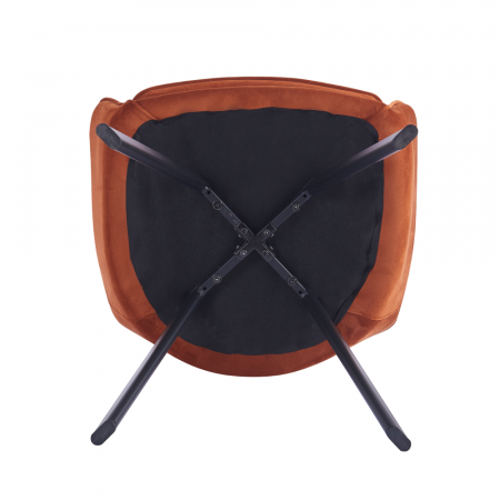Scaun de design, ţesătură Velvet teracot, AURIL [5]
