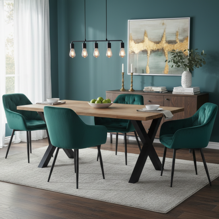Scaun de design, ţesătură Velvet verde, FEDRIS 2 NEW [1]