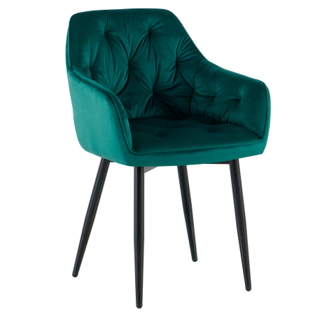 Scaune living/dining - Scaun de design, ţesătură Velvet verde, FEDRIS 2 NEW