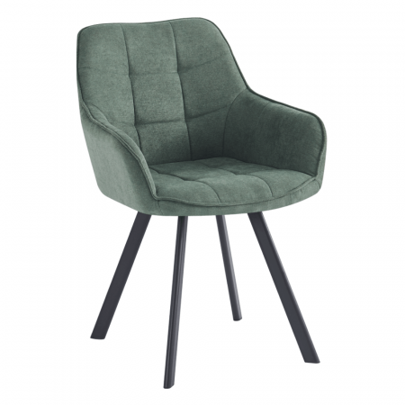 Scaune living/dining - Scaun de design, Velvet verde/negru, PETIN