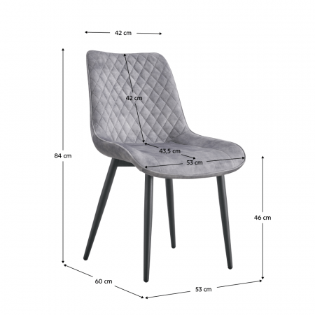 Scaun de dining, gri deschis / negru, ZAINA TIP 1 [1]