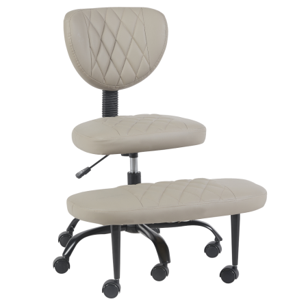 Scaun de îngenuncheat ergonomic, gri-maro Taupe piele ecologică/negru, SAMER [2]