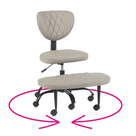 Mobilier Birou - Scaun de îngenuncheat ergonomic, gri-maro Taupe piele ecologică/negru, SAMER