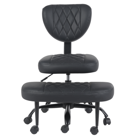 Scaun de îngenuncheat ergonomic, piele ecologică negru/negru, SAMER [4]