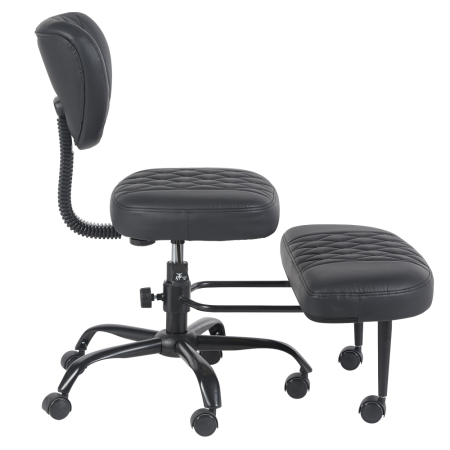 Scaun de îngenuncheat ergonomic, piele ecologică negru/negru, SAMER [3]