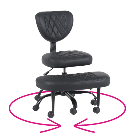 Mobilier Birou - Scaun de îngenuncheat ergonomic, piele ecologică negru/negru, SAMER