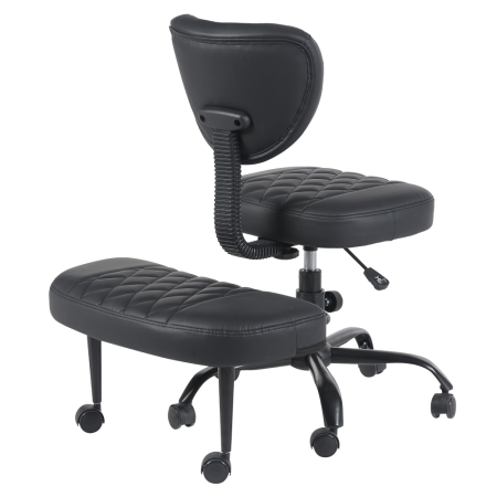 Scaun de îngenuncheat ergonomic, piele ecologică negru/negru, SAMER [9]