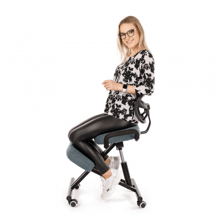 Scaun de îngenunchiere, gri/negru, RUFUS [27]