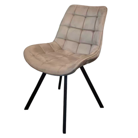 Scaun de luat masa, ţesătură Velvet gri-maro Taupe/negru, SAMIRA [2]