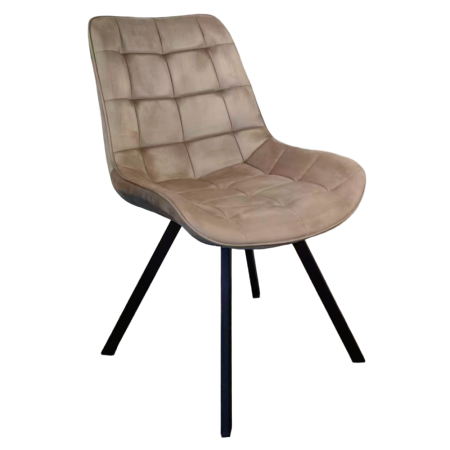 Living - Scaun de luat masa, ţesătură Velvet gri-maro Taupe/negru, SAMIRA