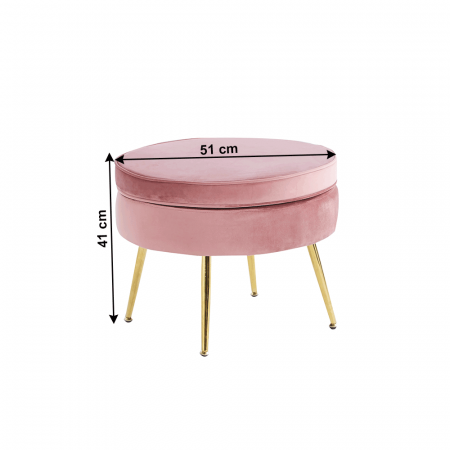 Scaun de lux, ţesătură de catifea roz / auriu cromat, Art-deco, NOBLIN TIP 1 [1]