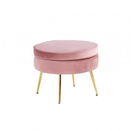 Tabureti - Scaun de lux, ţesătură de catifea roz / auriu cromat, Art-deco, NOBLIN TIP 1