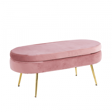 Tabureti - Scaun de lux, ţesătură de catifea roz / crom auriu, Art-deco, NOBLIN TABURET TIP 2