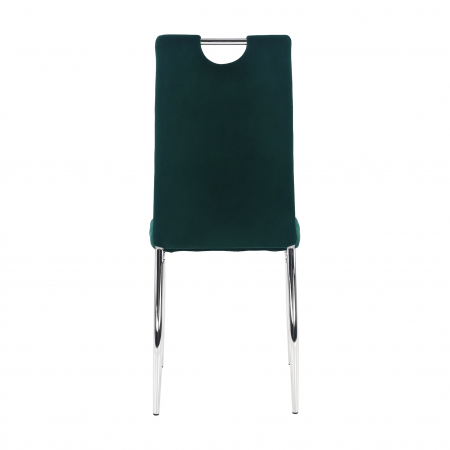 Scaun de masă, ţesătură de catifea smarald / crom, OLIVA NEW [11]