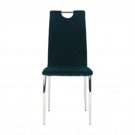 Scaun de masă, ţesătură de catifea smarald / crom, OLIVA NEW [13]