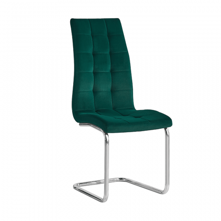 Scaune bucatarie - Scaun de masă, ţesătură de catifea smarald / crom, SALOMA NEW