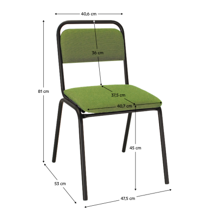 Scaun de şedinţă, stivuibil, verde, VISITOR [5]