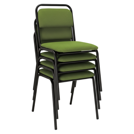 Scaun de şedinţă, stivuibil, verde, VISITOR [3]